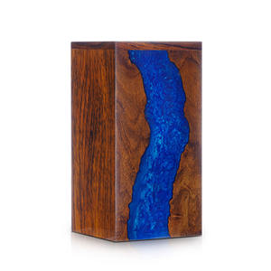 Cremation Urn for Human Ashes & Burial Urns Epoxy & Resin Wood - Female/Male River Blue - Adult 220 Cubic Inch Vintage Urn <b>Box</b> - Product Image 1