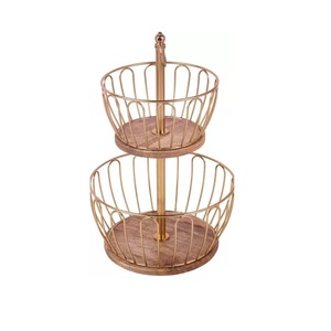 Diseño de lujo Forma personalizada Acabado Chapado en cobre Contenedor de almacenamiento de frutas Cesta a precio al por mayor Cesta sostenible - Product Image 5