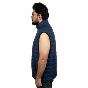 Gilet de sport matelassé en polyester décontracté, respirant, chaud, sans manches, vêtement de mode, veste matelassée pour homme - Product Image 3