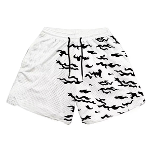 Pantalones cortos deportivos de lona de secado rápido para gimnasio de algodón 100% sólido para hombre y mujer Pantalones cortos de playa Anti-UV con estampado Digital 3D - Product Image 1