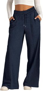 Pantalon de survêtement en éponge français surdimensionné personnalisé femmes pantalon de survêtement baggy jambe droite poids lourd - Product Image 3