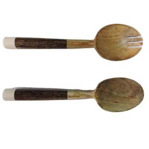 Saladier en bois nouveau design avec poignée en résine design unique Saladier en bois fait main nouveau design - Product Image 6