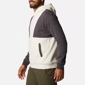 Pull à capuche unisexe de haute qualité 100% coton polaire conception de bloc de couleur personnalisé vêtements de sport anti-rétrécissement - Product Image 3