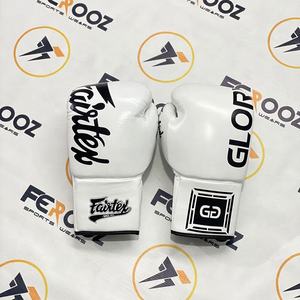 Guantes de Boxeo Fairtex Glory Blancos de Alta Calidad, de Cuero Genuino con Cordones, para Entrenamiento Profesional de Kickboxing, Transpirables - Product Image 2