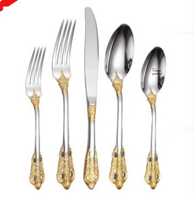 Juego de cubiertos de plata y oro de primera calidad para hoteles, restaurantes y bares - Product Image 1