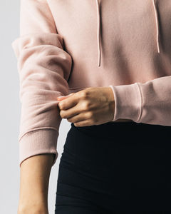 Personalizado al por mayor de manga larga caliente señora mujeres Top pulóver sudaderas con capucha corta transpirable al por mayor tasa de moda personalizada - Product Image 5