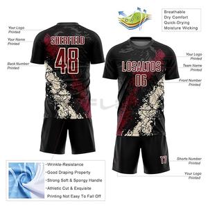 เสื้อฟุตบอล100% ผ้าโพลีเอสเตอร์เสื้อฟุตบอลสโมสรเสื้อเจอร์ซีย์ทีมแห้งเร็วพิมพ์โลโก้แบบกำหนดเอง - Product Image 3