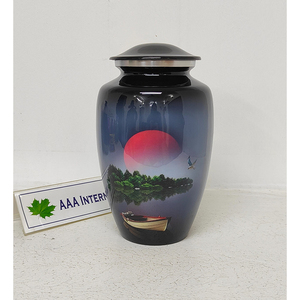 Elegantes urnas de cremación de aluminio para adultos Mejor precio Suministros funerarios de mayor venta del vendedor indio para cenizas - Product Image 1