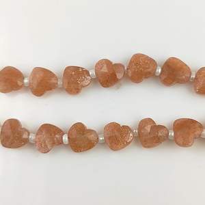 Fournisseurs indiens de brin de perles en forme de coeur de pierre de soleil - Product Image 6