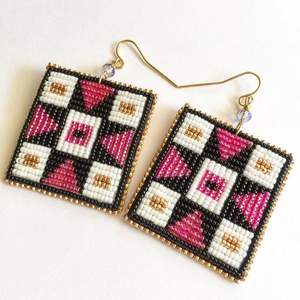 Pendientes de cuentas bordados de moda para fiestas - Product Image 4