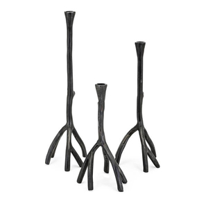 Cast Aluminium <b>Black</b> <b>Candlestick</b> Holder - Product Image 5