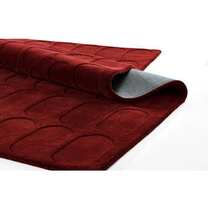 Alfombra de Lana granate hecha a mano moderna alfombra de textura sólida para decoración elegante del hogar regalo de Navidad precio al por mayor - Product Image 3