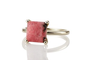 Joyería fina de Plata de Ley 925 única, cojín de Rodonita Natural, de corte facetado piedra preciosa, anillos de dedo para bodas/fiestas todos los días - Product Image 5
