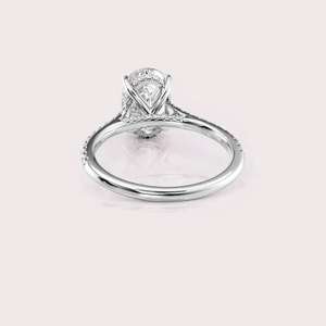 แหวนเพชรรูปไข่เพาะเลี้ยงในห้องปฏิบัติการ ได้รับการรับรองจาก IGI ระดับพรีเมียม ทองคำขาว/ทองเหลือง/ทองชมพู 9 กะรัต - Product Image 4