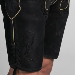 Short allemand écologique Lederhosen bavarois avec motif brodé Design classique solide - Product Image 3