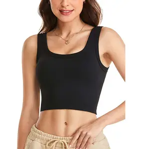 Kaus crop wanita olahraga gym kualitas tinggi kaus gambar cetak poliester polos lembut cepat kering Kaos Atasan Wanita dengan logo