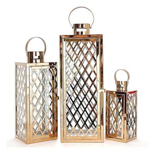 <b>Set</b> Of Three Triangle Shape Metal <b>Lantern</b> Premium Quality Handmade Designer Candle Holder Wholesale New Metal <b>Lantern</b> - Product Image 3