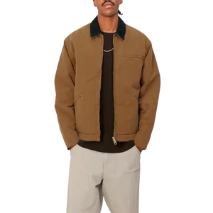 แจ็กเก็ตผ้าฝ้าย100% ดีทรอยต์แบบวินเทจของผู้ชายผ้าห่มเป็ดมีฮู้ดใส่สบายมีซิปปิดสไตล์ฤดูหนาว - Product Image 5