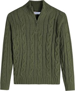 เสื้อสเวตเตอร์แบบสวมหัวสำหรับผู้ชายเสื้อสเวตเตอร์ถักแบบลำลองมีสายผ้าคอตตอน100% - Product Image 4