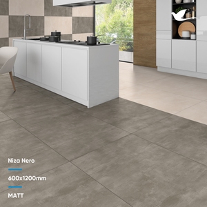 Carrelage de sol Céramique Gris foncé Mat Surface 600x1200 Porcelaine antidérapante Couleur blanche Corps entier Carreaux de céramique de l'Inde Résistant à la chaleur antidérapant - Product Image 6