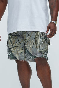 Fashion Vintage Solid Pockets Cargo High-Street Relaxed Men's <b>Elastic</b> Waist Shorts Streetwear Canvas Eco-Friendly Breathable - Product Image 6