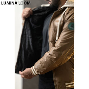 Chaqueta acolchada impermeable de invierno con cuello levantado de punto Vintage para hombre, chaqueta acolchada para exteriores de talla grande al por mayor para - Product Image 4