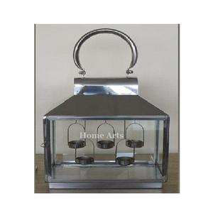 Linterna decorativa de acero inoxidable y vidrio Linterna colgante de vela de forma personalizada de nuevo diseño para gran oferta - Product Image 1