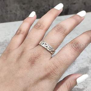 Anillo de Hombre, Anillo Sencillo de Plata, Anillo de Sello Pesado, Anillo de Meditación, Anillo de Navidad Hecho a Mano, Joyería Personalizada, Anillo de Plata Maciza 925 - Product Image 2