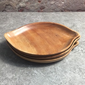 Présentoir alimentaire plats en bois assiettes en forme de feuille assiette en bois en forme de nature pour les repas à la maison et au restaurant - Product Image 1