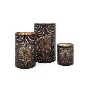 Dernier pot de bougie cylindrique en métal fait à la main moderne avec finition noire pour décoration de bougie Table de mariage de fête - Product Image 4