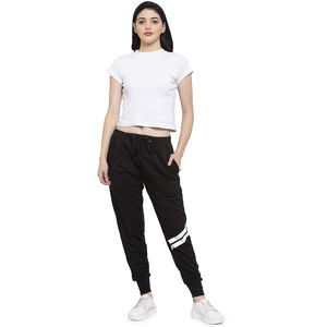 Femmes automne hiver soie survêtement pantalon épaississement polaire broderie sport pantalons de survêtement décontractés mi Streetwear Logo décoration - Product Image 1