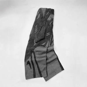 Jeans en denim patchwork brodés de style streetwear pour hommes, jeans amples déchirés, pantalon à jambes larges gothique - Product Image 5