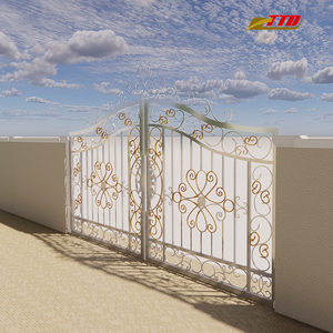 Panneau de porte artistique en fer forgé avec design décoratif et matériel de porte de qualité supérieure pour systèmes de porte d'entrée ou de jardin - Product Image 3