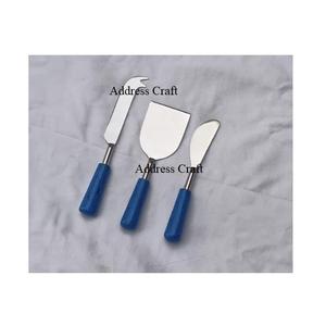 Ensemble de fromage 3 pièces de style tendance avec poignée en résine personnalisée meilleur vendeur couverts en acier inoxydable vaisselle fourchette à beurre - Product Image 5