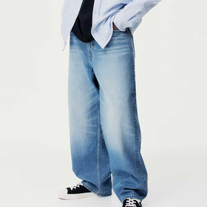 Nouveau jean en denim pour homme, style baggy extensible, jambe formelle, décontracté, pantalon en jean bleu en coton pour homme - Product Image 3