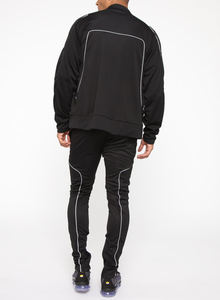 Conjunto deportivo de poliéster para hombre, conjunto de dos piezas, chaqueta de nailon con cremallera y pantalones de chándal, chándal de nailon personalizado para hombre - Product Image 3