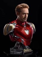Statue de personnage Marvel sur mesure, demi-corps, MK85 Iron Man, artisanat en résine, sculpture en fibre de verre de super-héros pour la décoration de la maison
