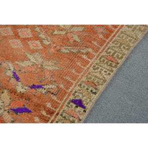 พรมวินเทจสไตล์ตุรกี ขนาด 3.1x11.6 ฟุต สีส้มเฮอร์กี ทำจากขนสัตว์ - Product Image 5