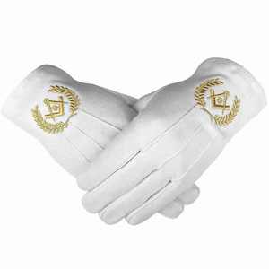 Gants Mason Blue Lodge personnalisés Gants en coton blanc Square & Compass Gants maçonniques Regalia - Product Image 3
