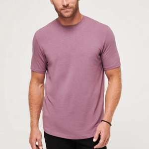 เสื้อยืดสีพื้นเรียบง่ายสำหรับผู้ชาย คอกลม แขนสั้น ผ้าฝ้ายนุ่ม สวมใส่สบายๆ ในชีวิตประจำวัน ขายส่ง - Product Image 4