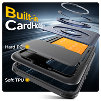 Étui de téléphone pour Oppo Reno16c/16FS/16F/16 Pro/16 360 °   Porte-cartes rotatif magnétique antichoc antidérapant avec couvercle arrière coulissant pour appareil photo