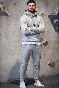 Conjunto Deportivo Personalizado de Felpa Francesa de 300 g/m², Sudadera con Cuello Redondo y Pantalones para Hombre, Estampado en Serigrafía, Color Verde Caqui, Ropa Deportiva - Product Image 6