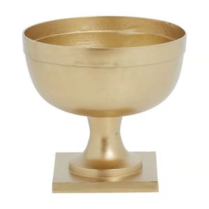 Vase en métal au design superbement conçu avec des détails antiques finis et ornés Forme et taille personnalisées polies dorées - Product Image 4