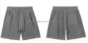 250G prêt à expédier confortable respirant avec short à cordon pour hommes décontracté vêtement lavage Joggers Shorts - Product Image 5