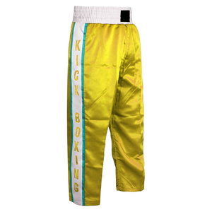 100% Polyester Kick Boxing Pants Reinforces Stitching Elastic Waistband Embroidery latest top Kick Boxing <b>Trousers</b> - Product Image 5