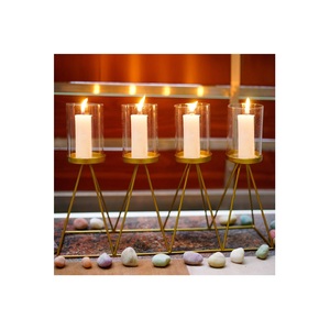 Bougeoir Nouveau Design Bougeoir en Métal Ensemble de 2 Pour la Décoration de la Maison Plaqué Or Bougeoir Fini Au Prix de Gros - Product Image 1