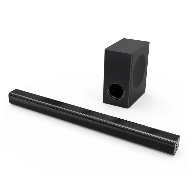 Factory Design Hot Selling 2.0ch Bluetooth Wired Soundbar with Led Display Remote Control ARC Jack for Home Tv Sound Bar
