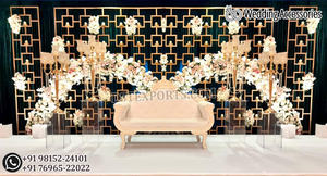 Decoración de escenario de boda con temática de pavo real, conjunto de escenario de recepción indio, decoración de escenario - Product Image 5