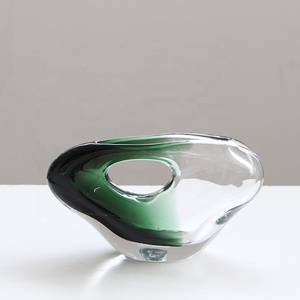 <span class=keywords><strong>Vasi</strong></span> <span class=keywords><strong>in</strong></span> <span class=keywords><strong>Vetro</strong></span> Soffiato a Bocca Verde Smeraldo Trasparente Bixuan con Foro Passante, Anello Scultoreo Apribile, Porta Fiori, Centrotavola per Matrimoni - Product Image 6