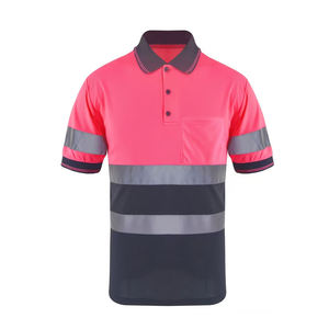 Hi-<b>Vis</b> Visibility Safety Work Polo <b>Shirt</b> 100% Polyester <b>High</b> Reflective Tape Safety Work Clothing <b>Shirts</b> for Men - Product Image 3